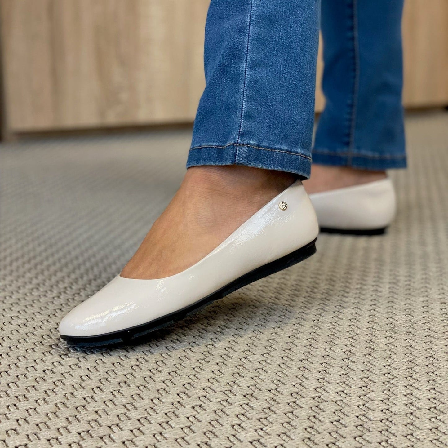Sapatos Ballerina Michele ballerina | Offwhite lakk