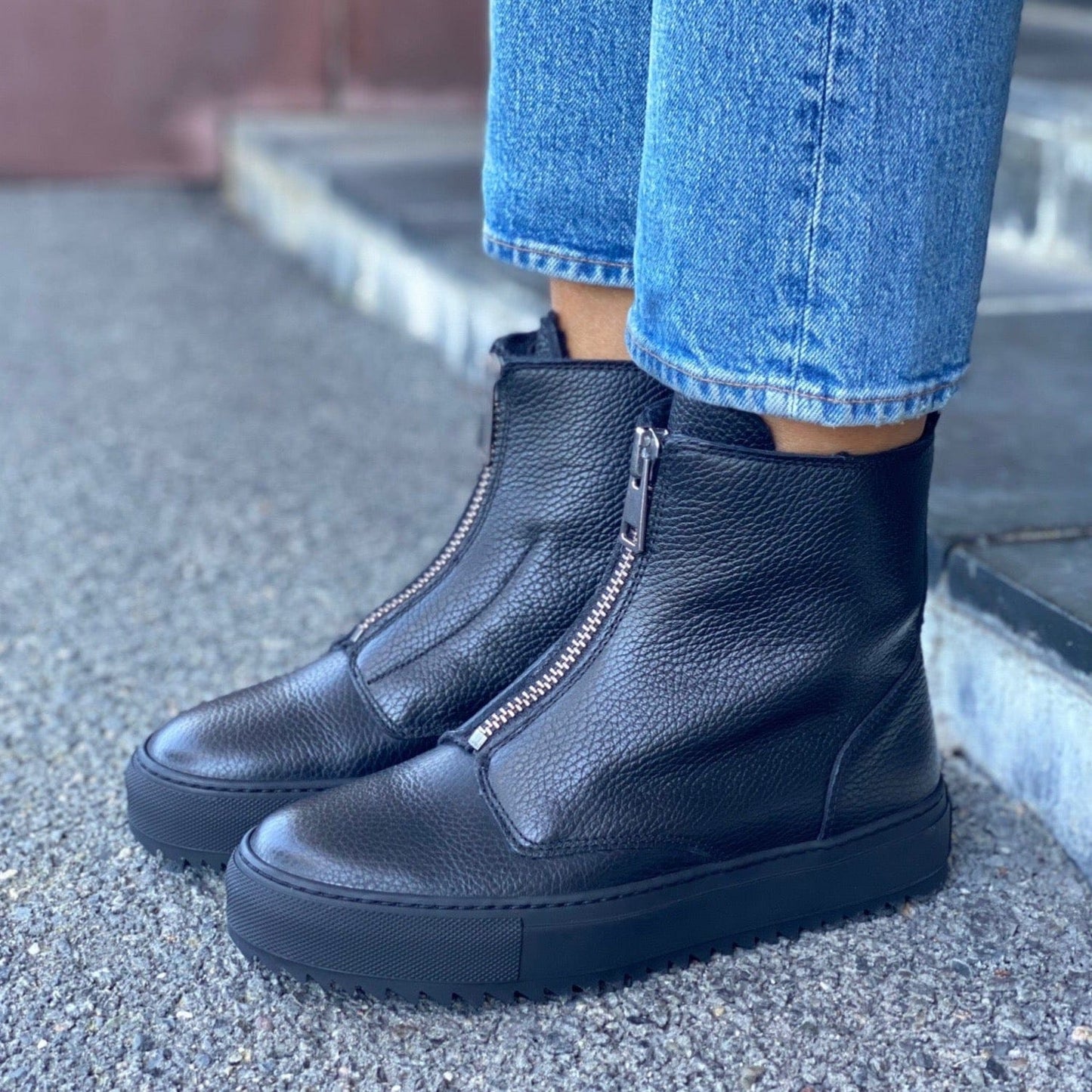 Sapatos Boots Molly sneaker med fór, Sort