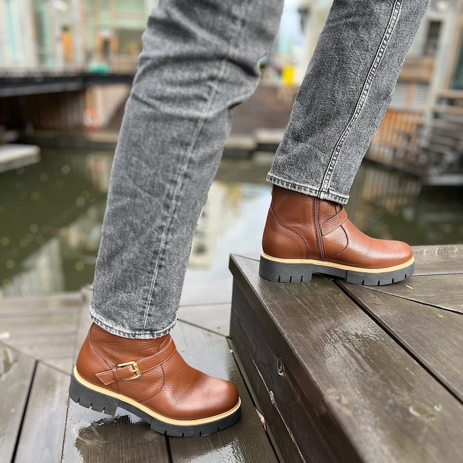 Sapatos Boots Olea vintersko | Cognac