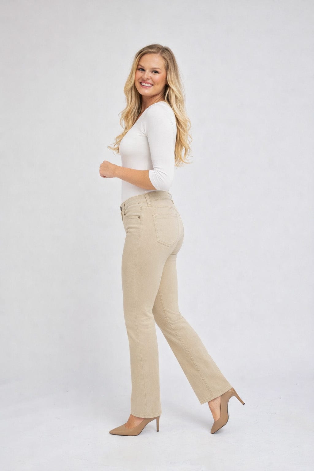 Sapatos Bukser Bootcut jeans | Beige