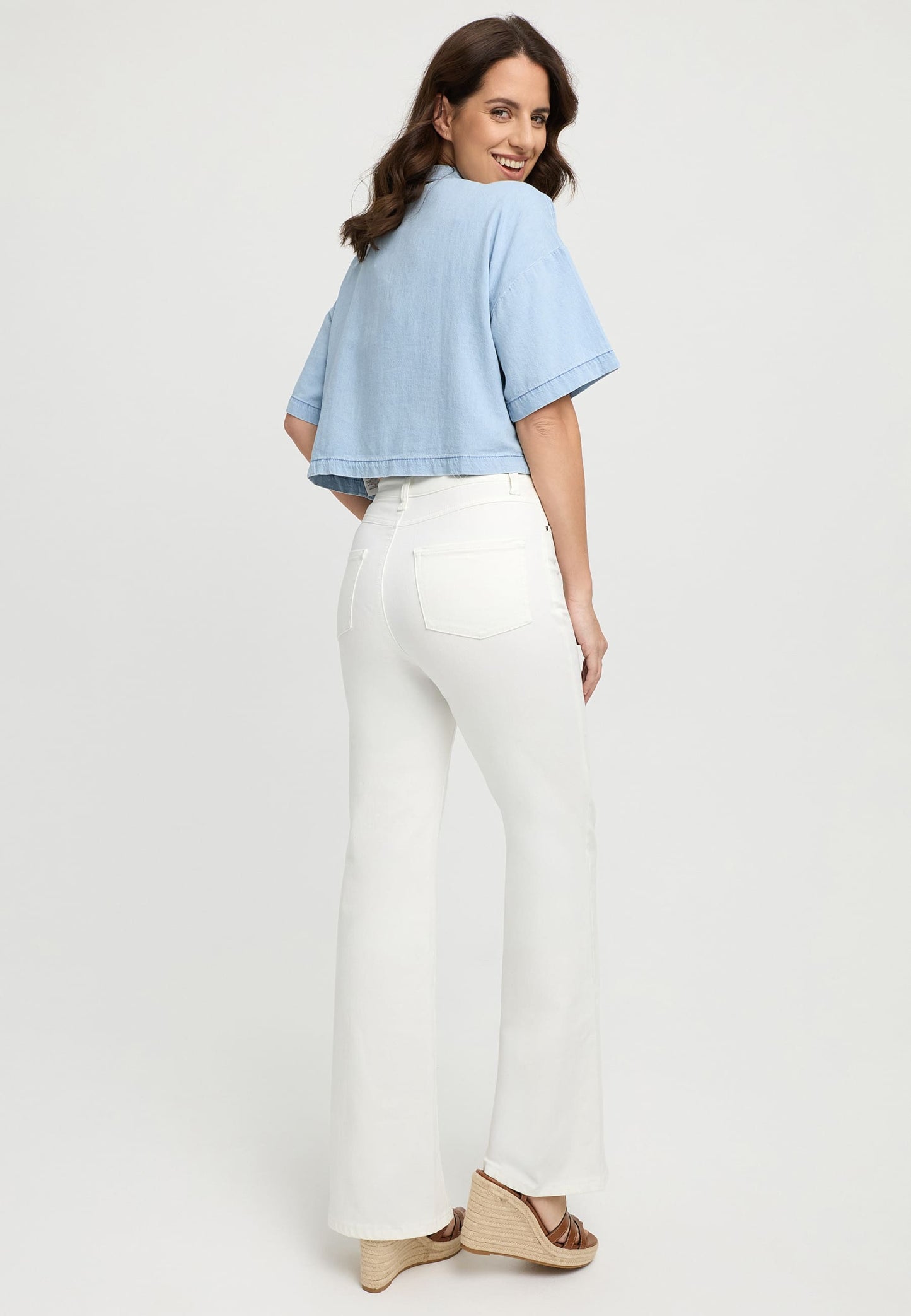 Sapatos Bukser Flared jeans | White