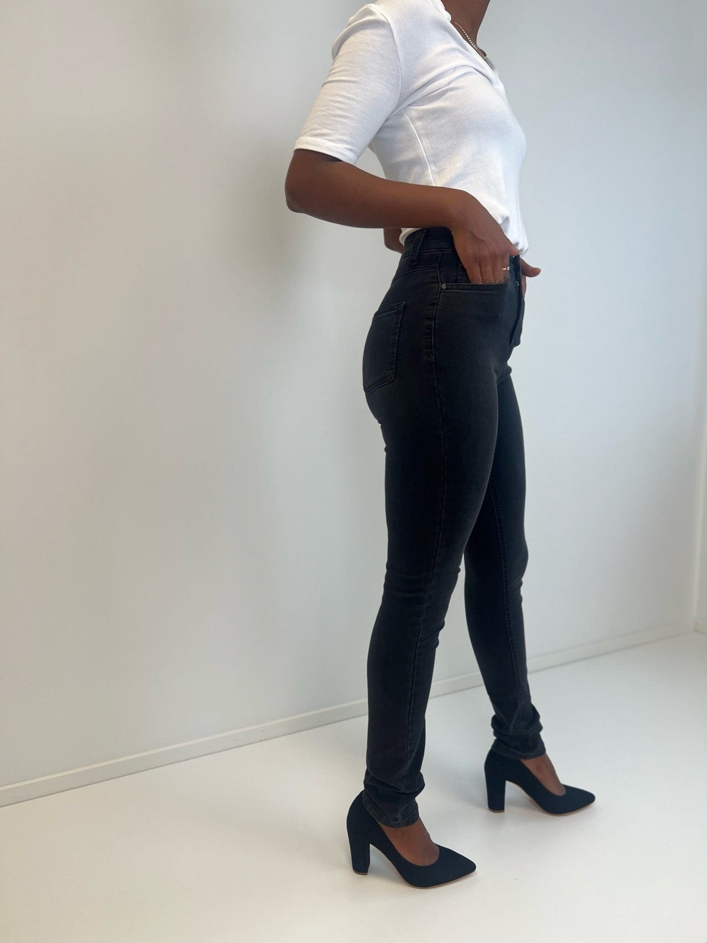 Sapatos Bukser High Waist jeans Grå