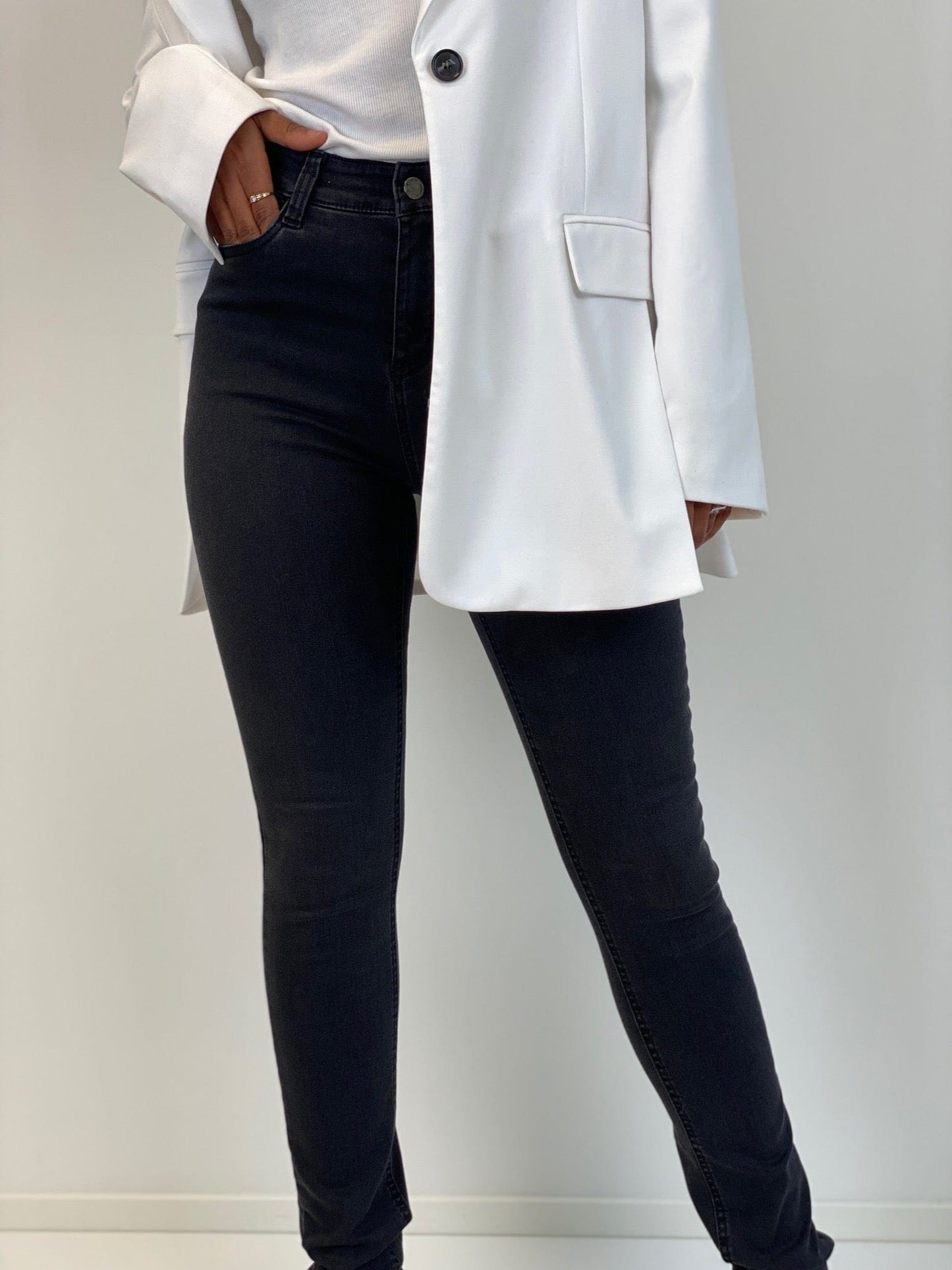 Sapatos Bukser High Waist jeans Grå