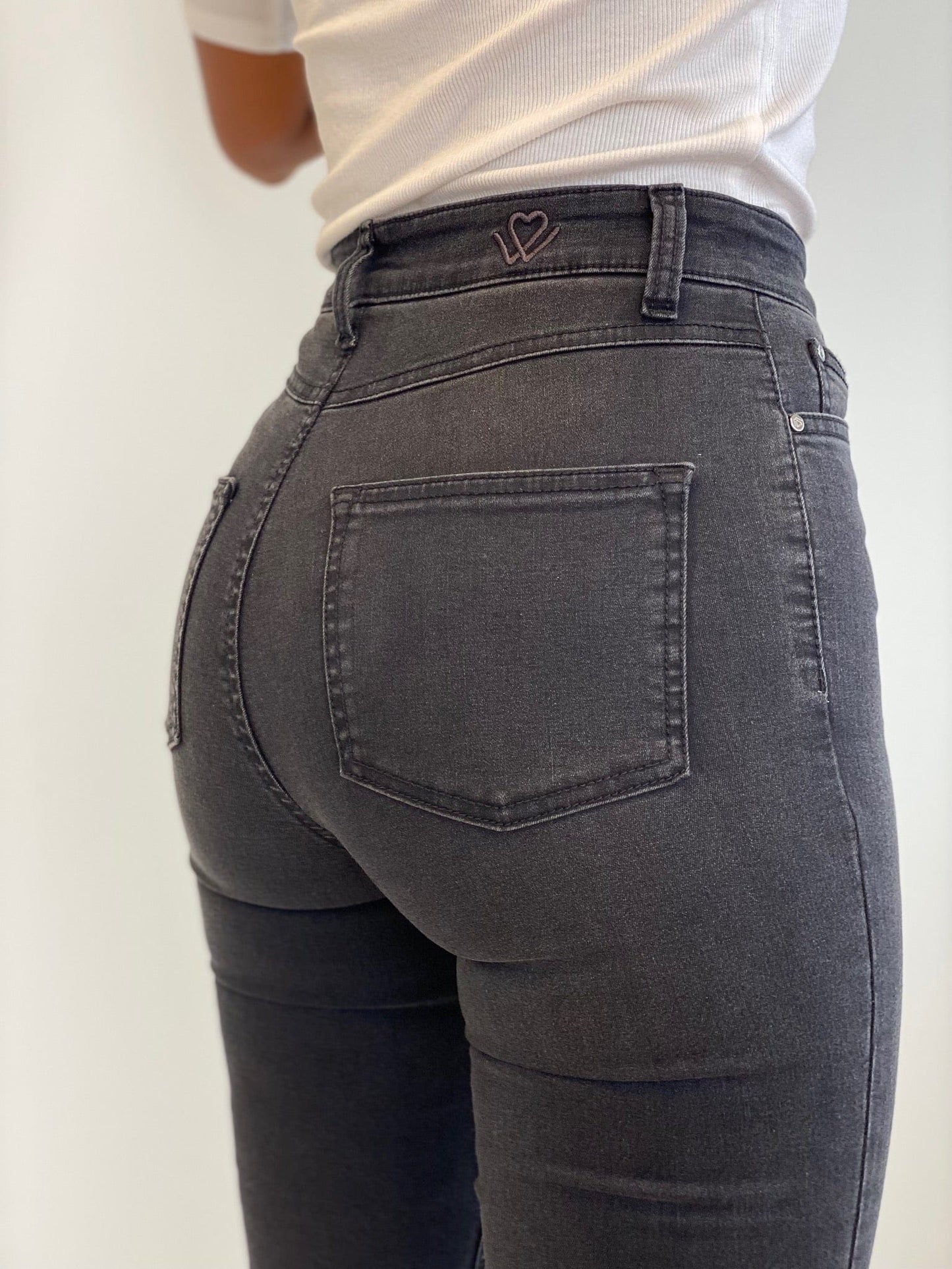 Sapatos Bukser High Waist jeans Grå