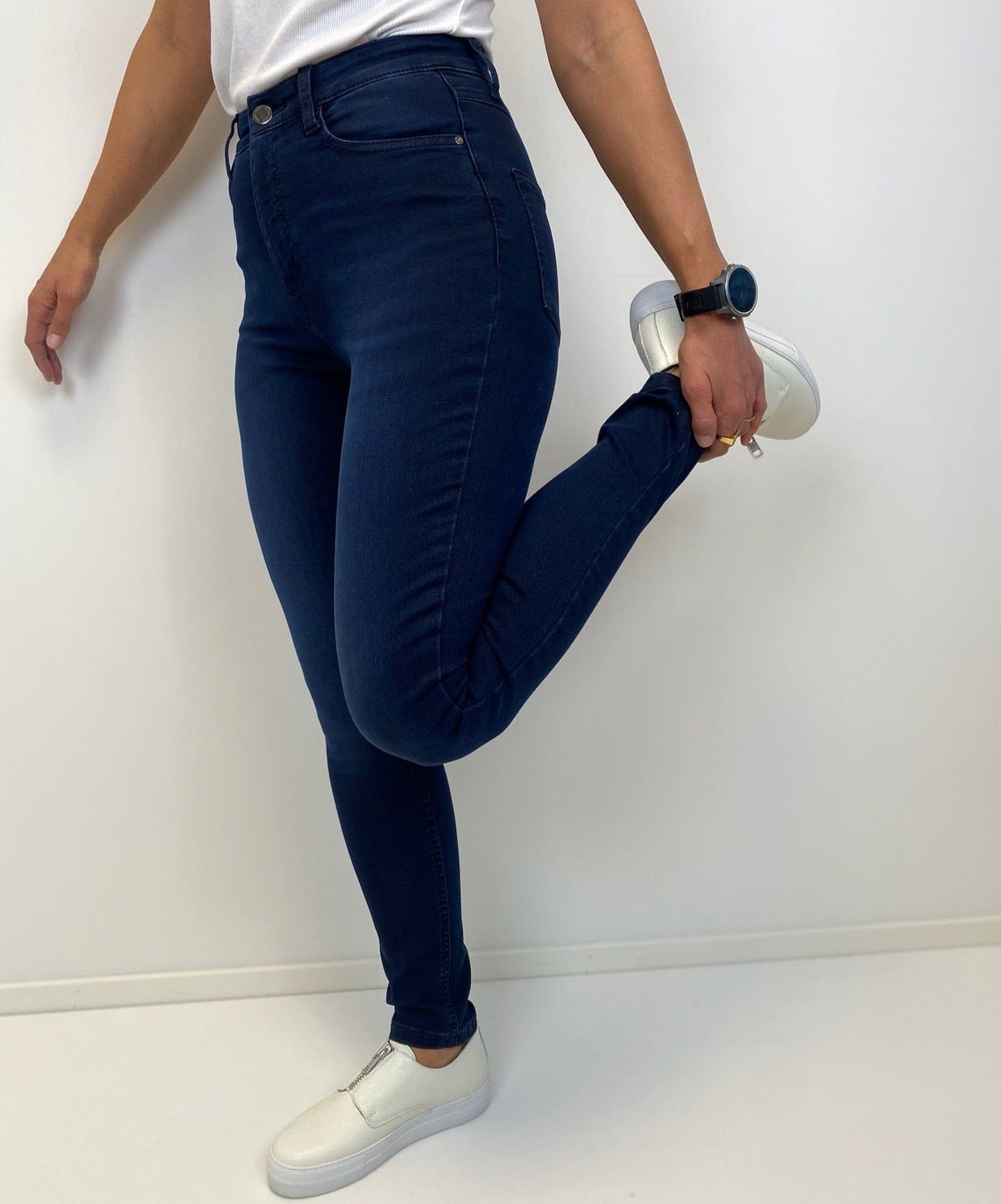 Sapatos Bukser High Waist jeans Short, Blå