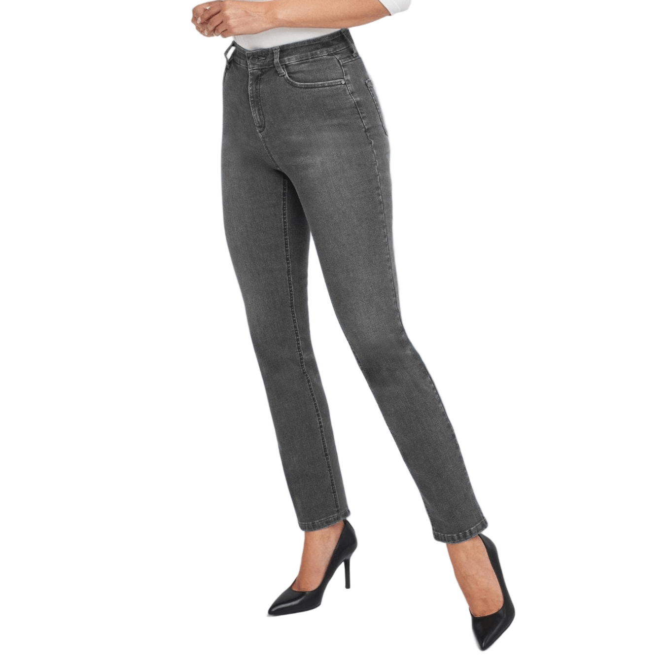 Sapatos Bukser High waist straight jeans | Black used