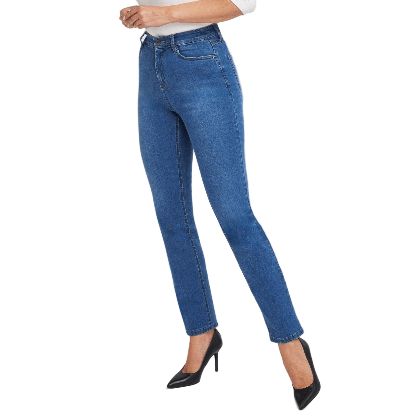 Sapatos Bukser High waist straight jeans | Super stoneblue