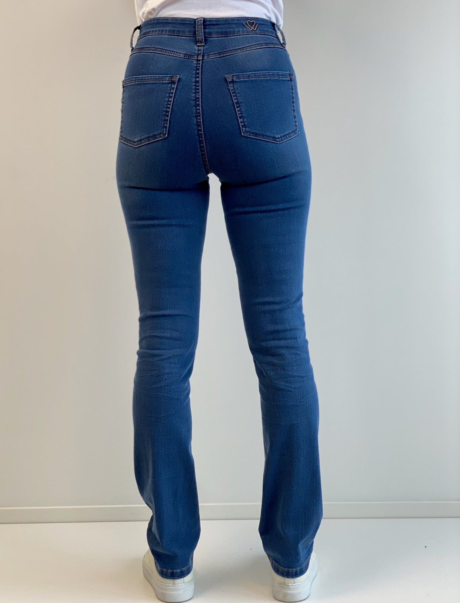 Sapatos Bukser High waist straight, Stoneblue