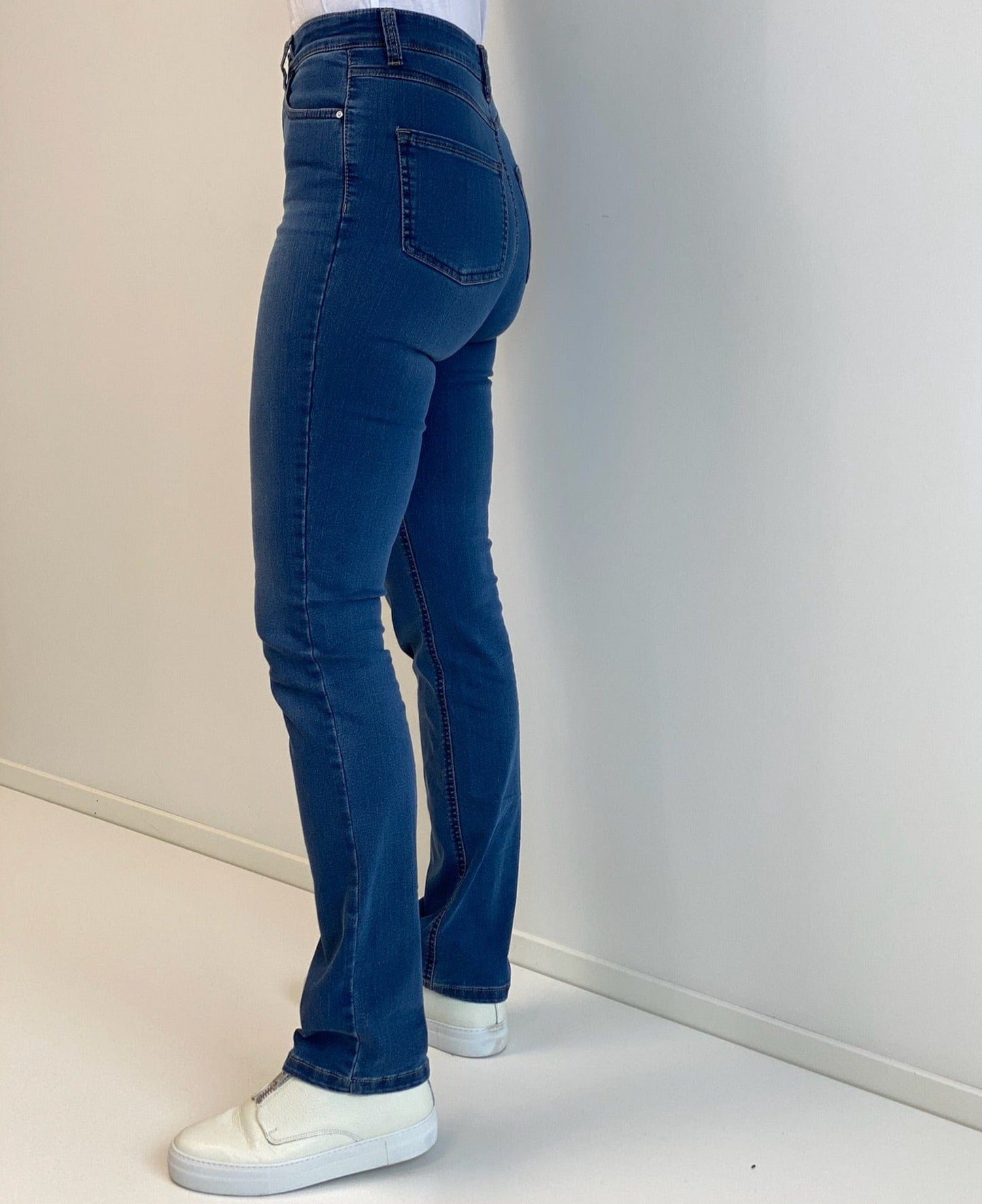 Sapatos Bukser High waist straight, Stoneblue