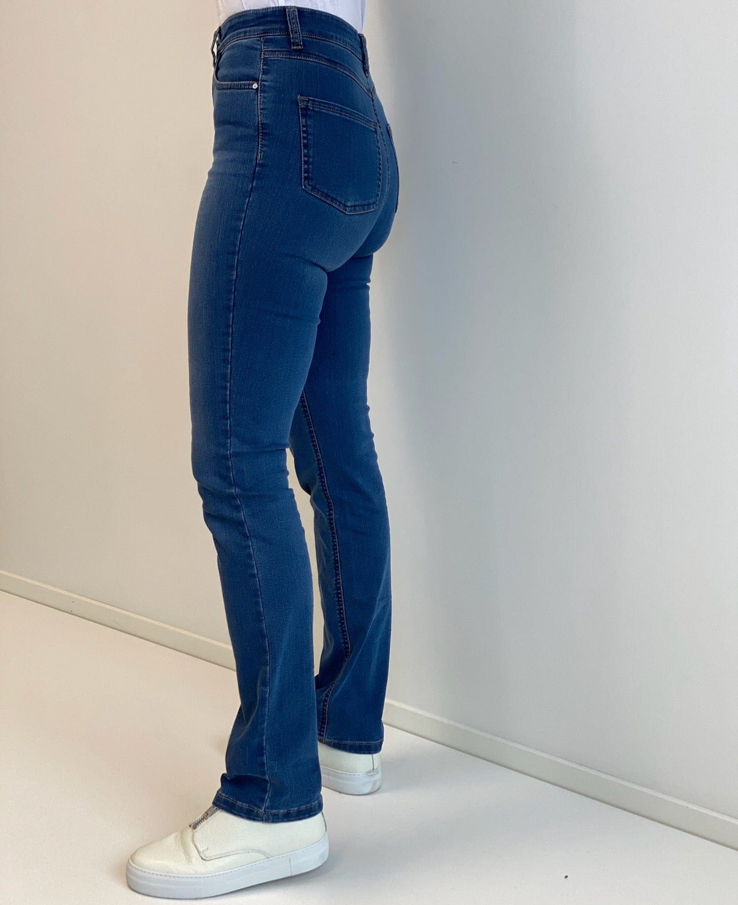 Sapatos Bukser High waist straight, Stoneblue