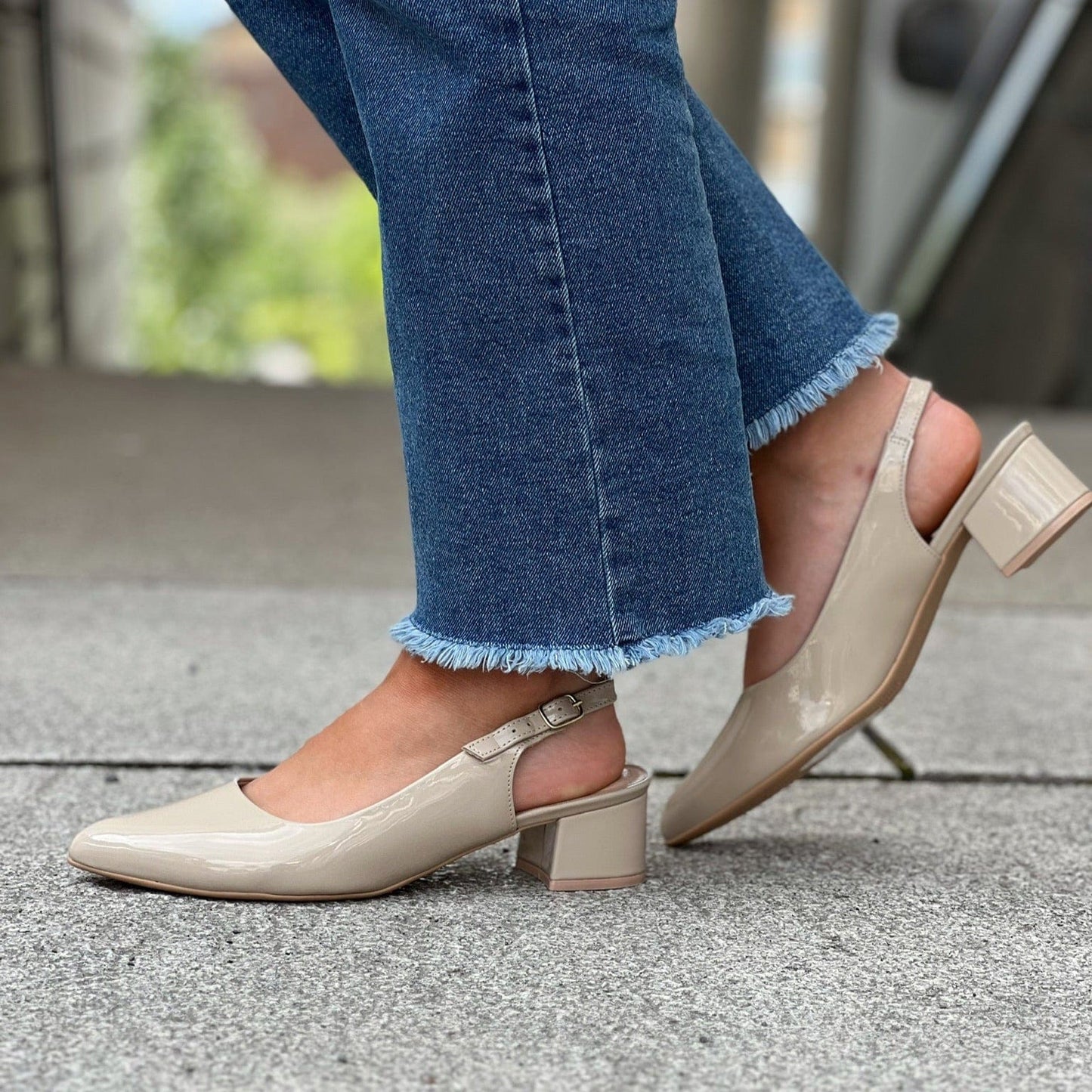 Sapatos Pumps Taya slingback | Beige lakk