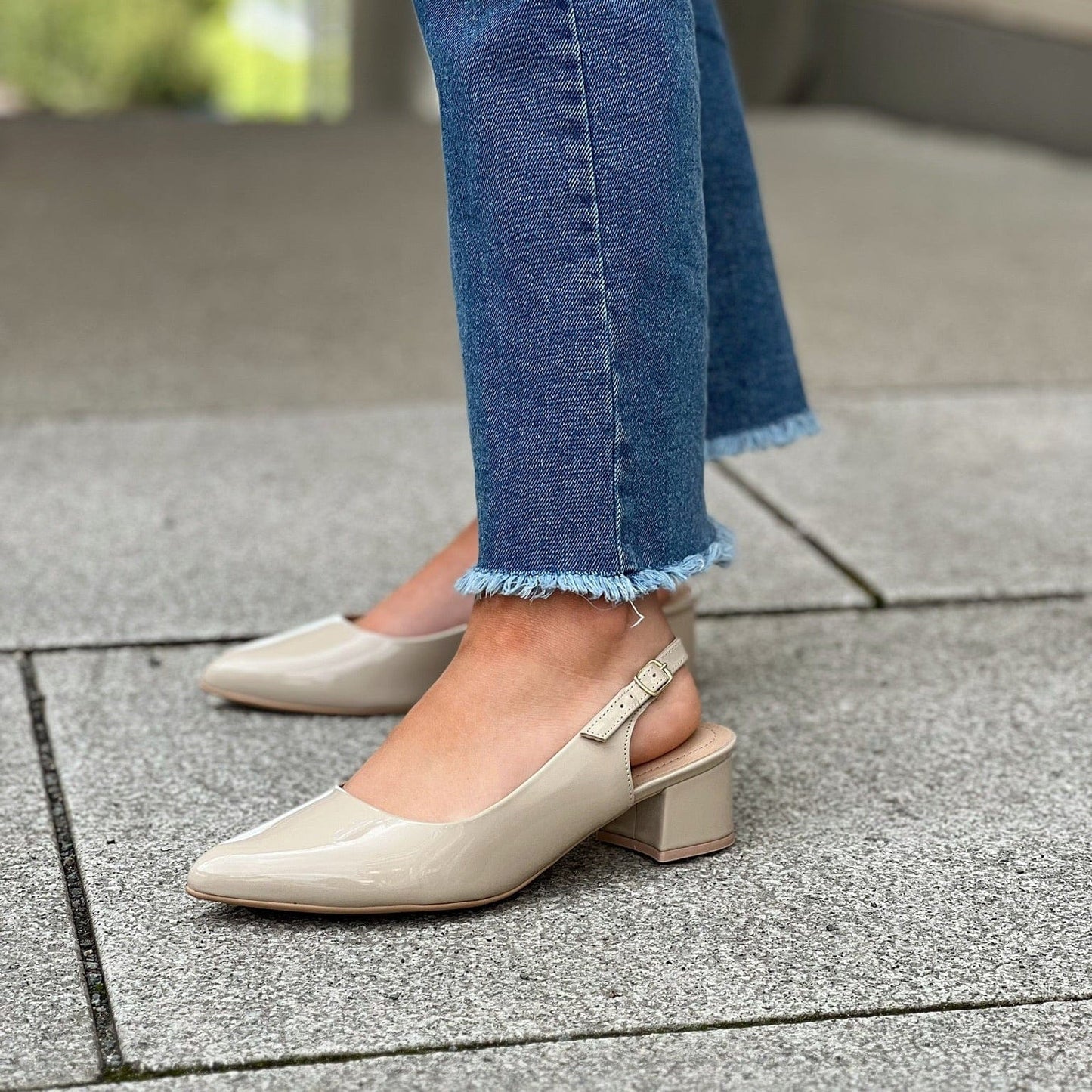 Sapatos Pumps Taya slingback | Beige lakk