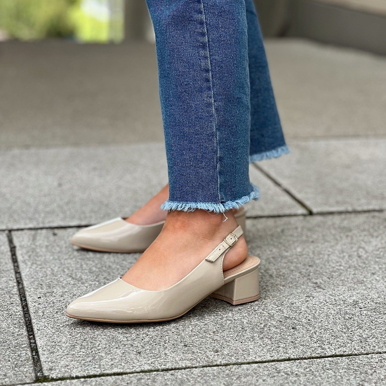 Sapatos Pumps Taya slingback | Beige lakk