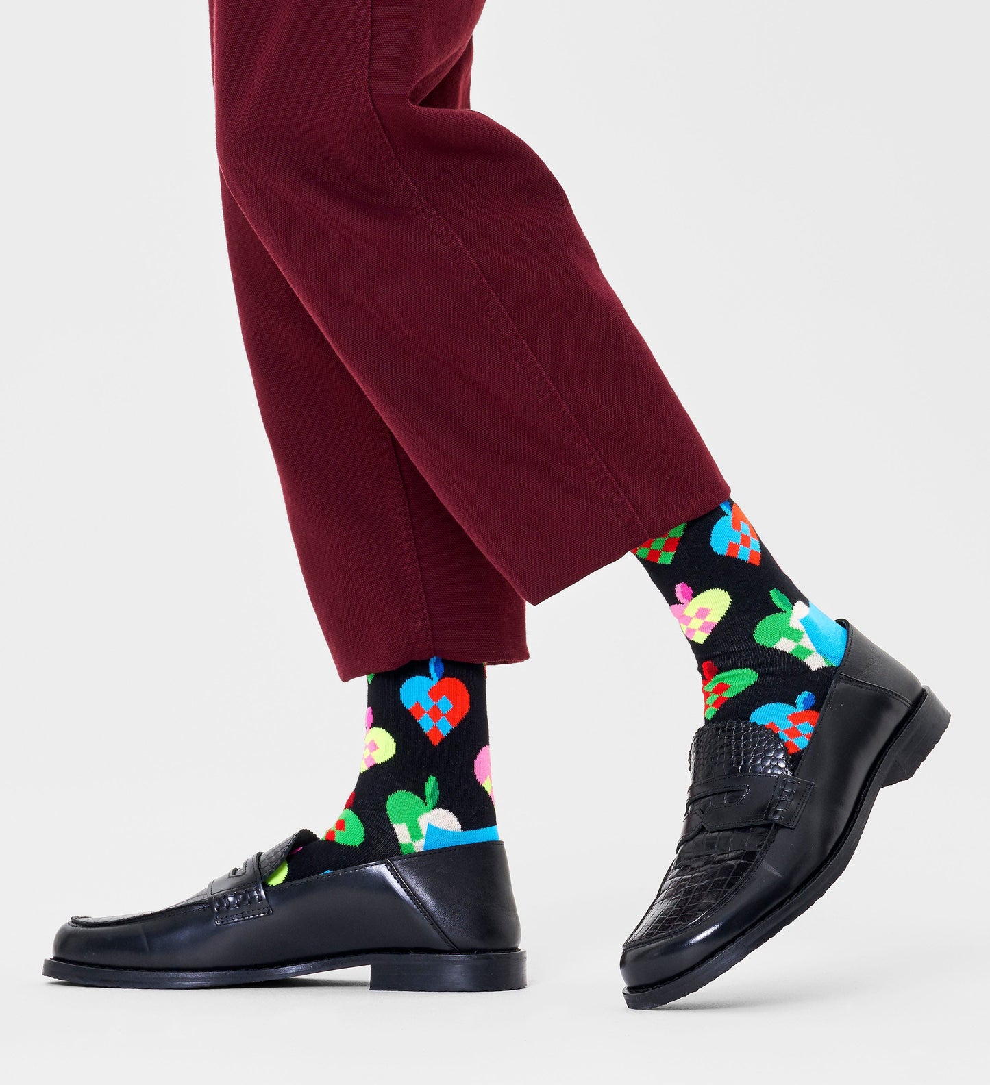 Sapatos Sokker Braided Christmas Heart sock (41-46), Sort