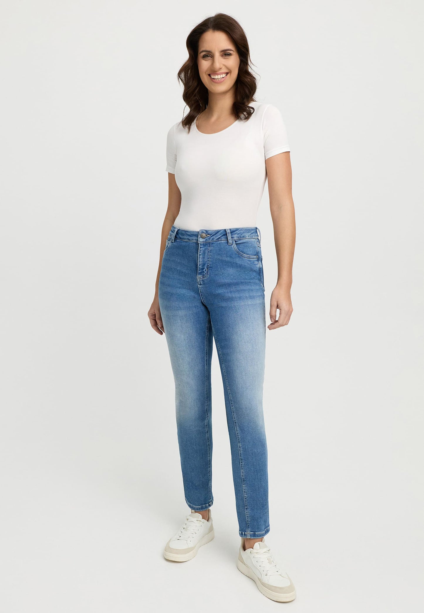 High Waist Straight jeans | Authentic Caribbean Blue