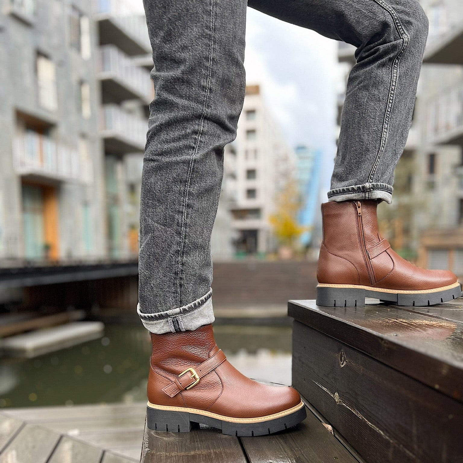 Sapatos Boots Olea vintersko | Cognac