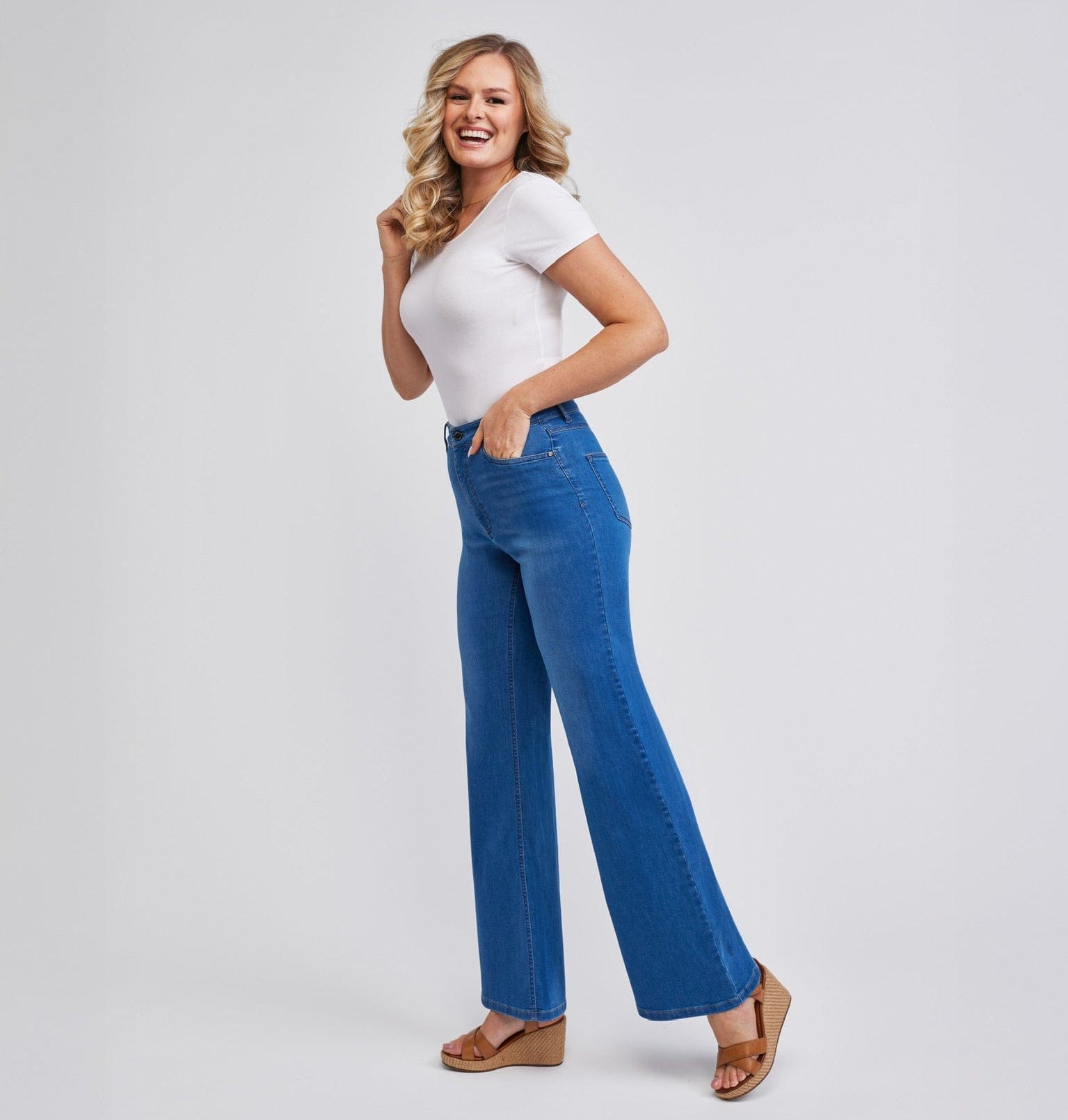 Sapatos Bukser High Waist Bootcut | Authentic Brilliant blue