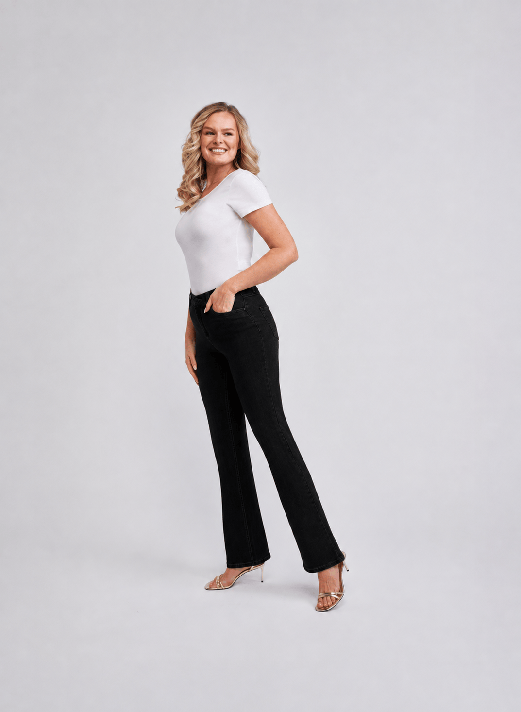 Sapatos Bukser High waist Bootcut | Forever Pure Black