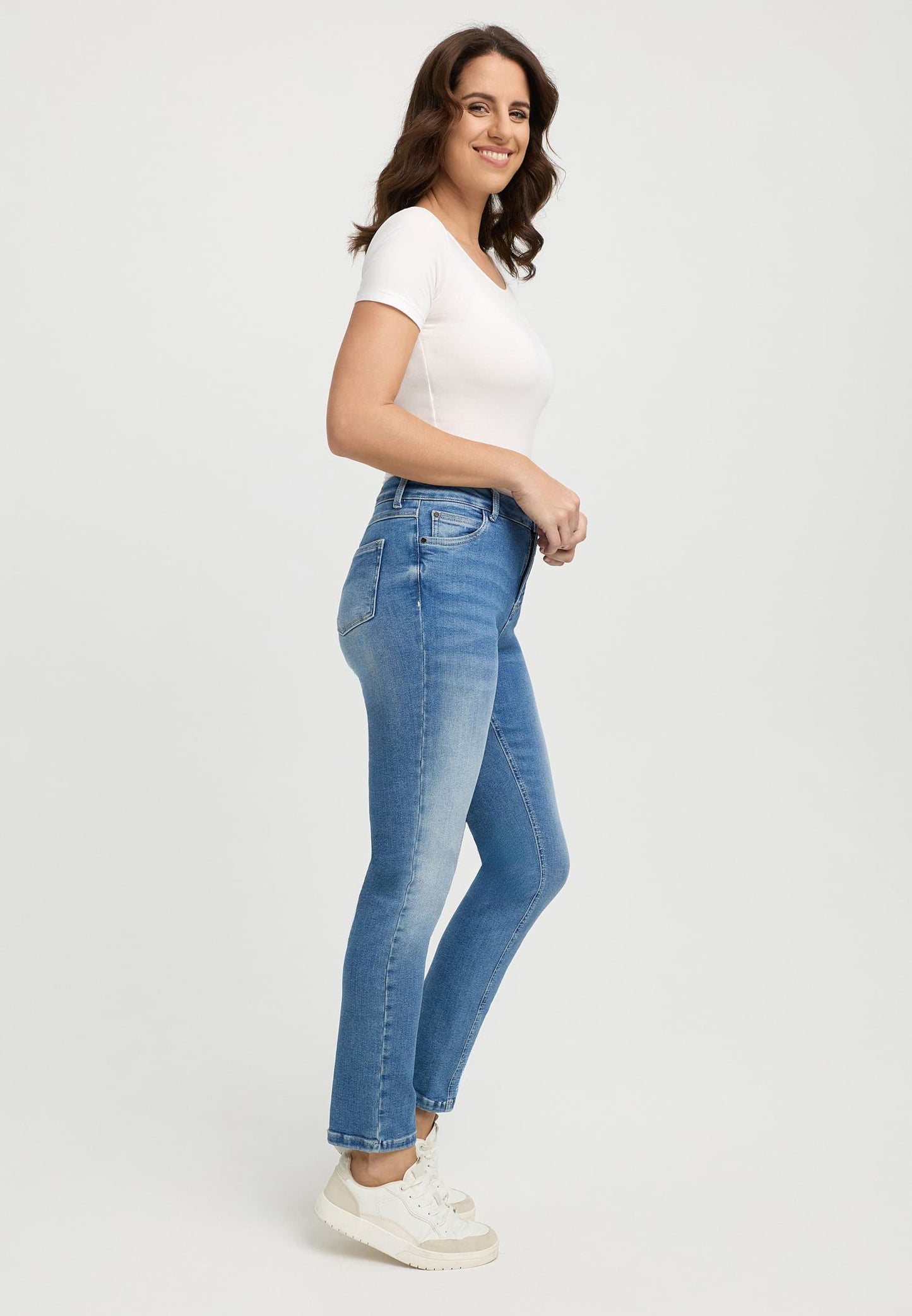 Sapatos Bukser High Waist Straight jeans | Authentic Caribbean Blue