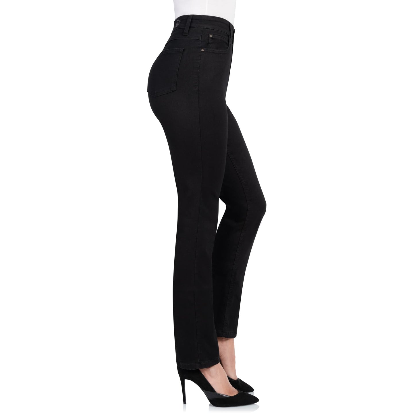 Sapatos Bukser High Waist Straight jeans, Forever Pure Black