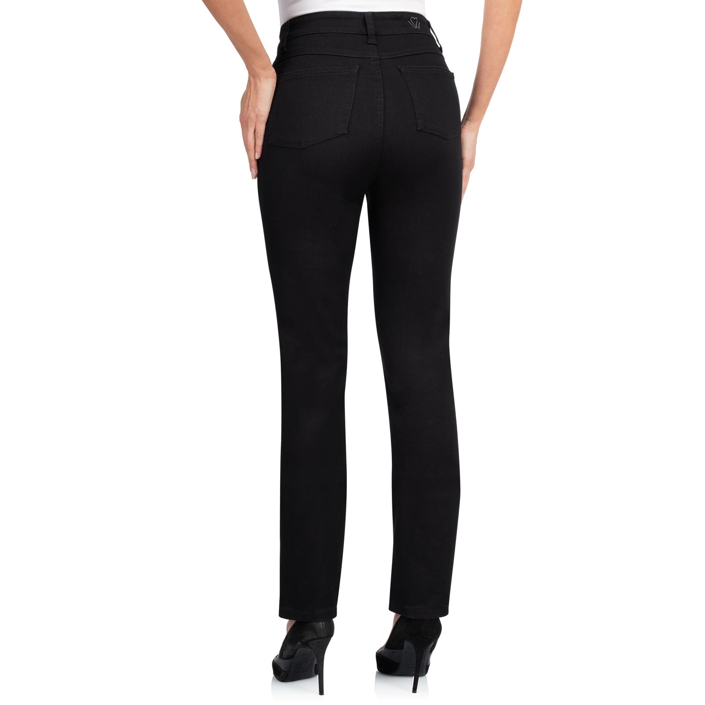 Sapatos Bukser High Waist Straight jeans, Forever Pure Black