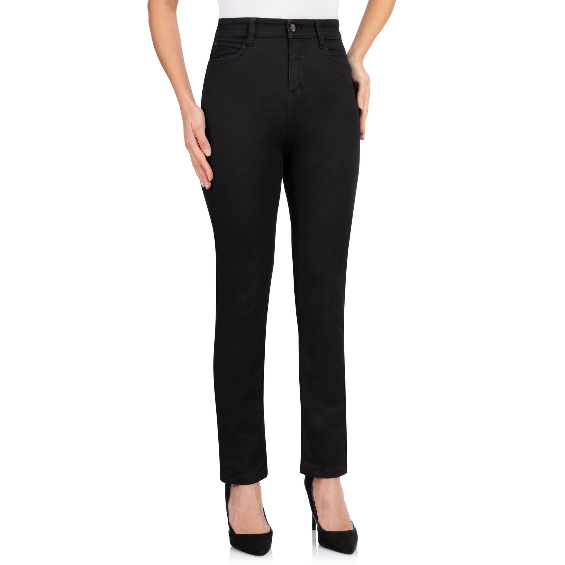 Sapatos Bukser High Waist Straight jeans, Forever Pure Black