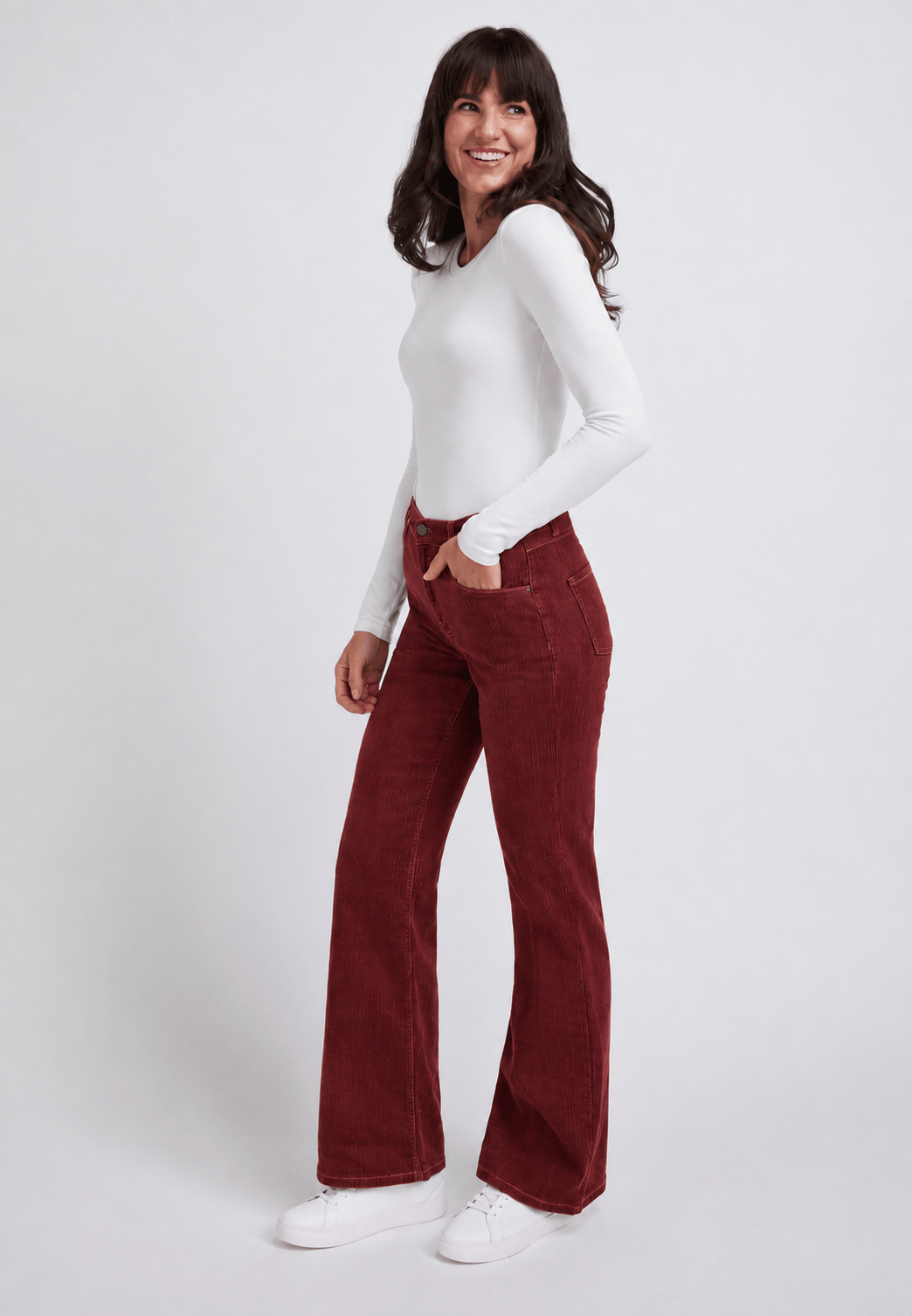 Sapatos Bukser Relaxed wide jeans | Burgunder