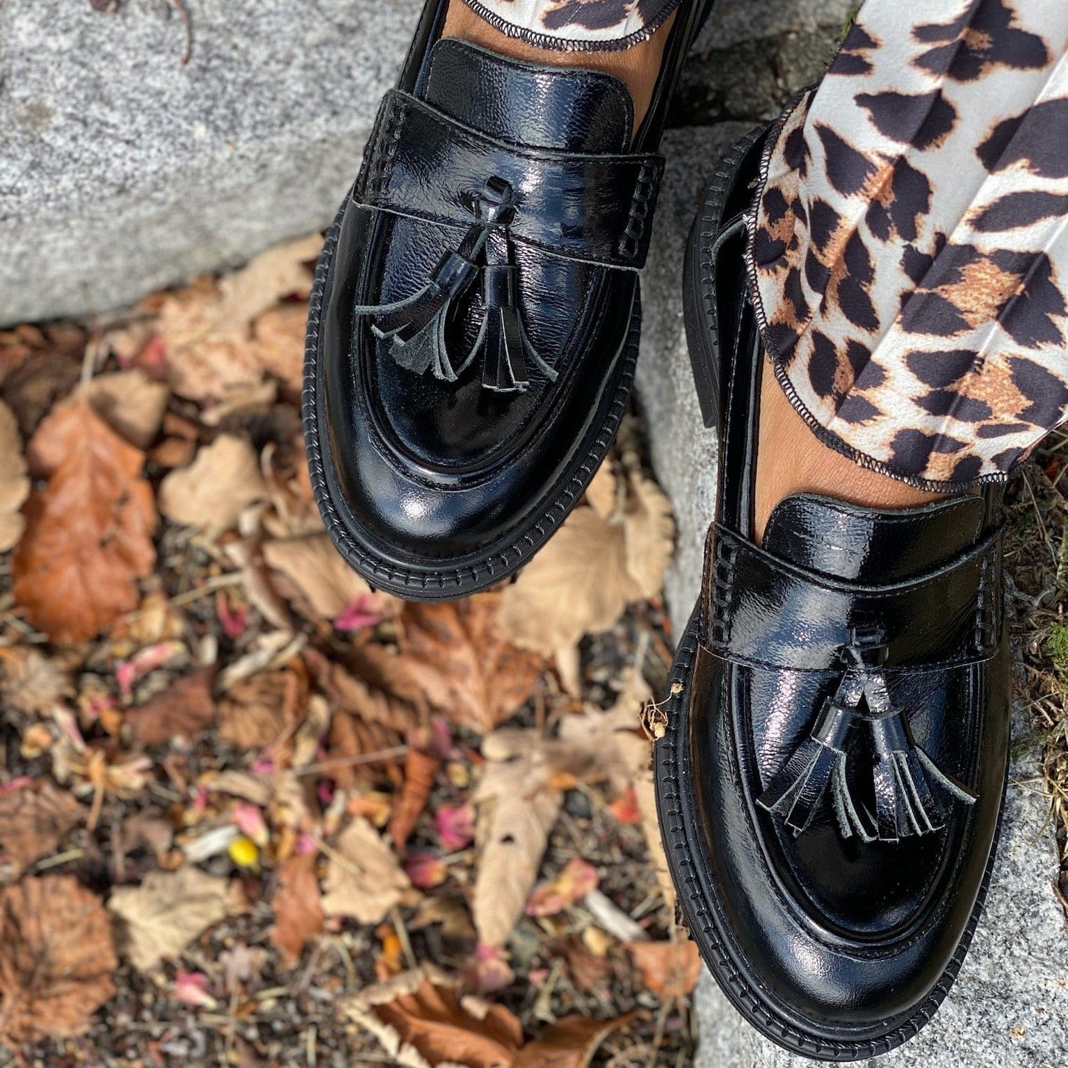 Sapatos Mokkasiner Anna mokkasin | Sort lakk