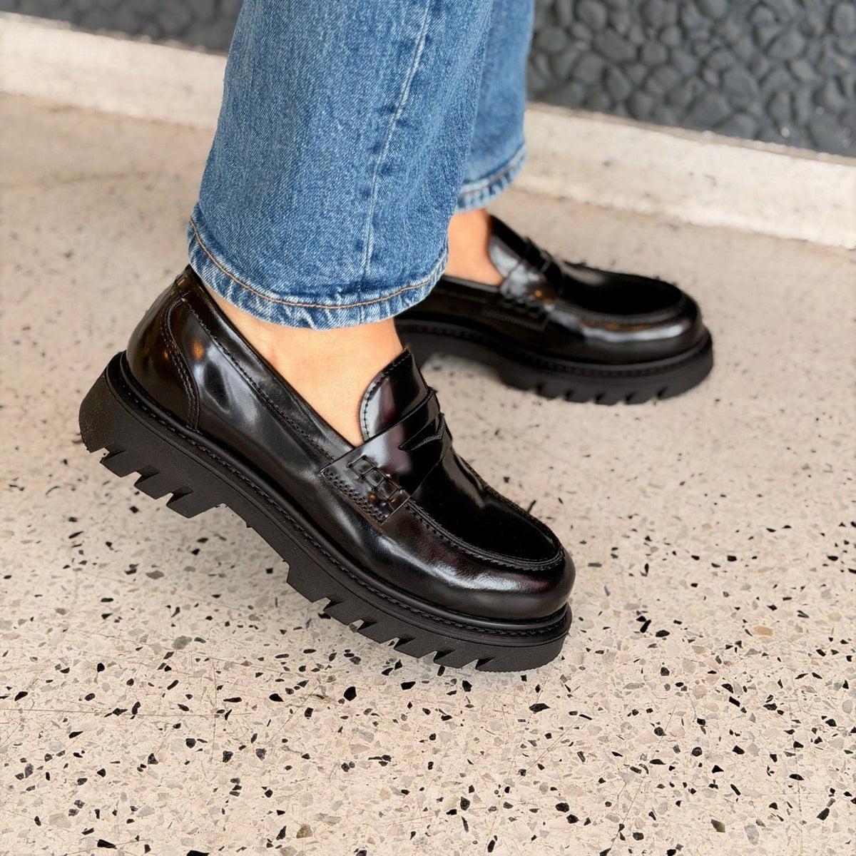 Sapatos Mokkasiner Poppy sko | Sort
