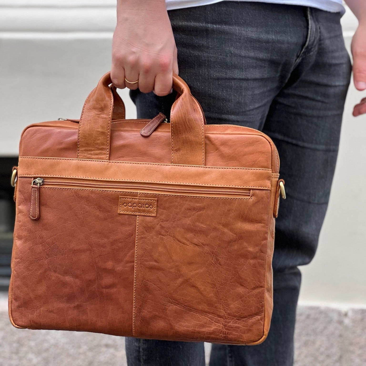Sapatos PC-vesker Noa laptopveske | Cognac
