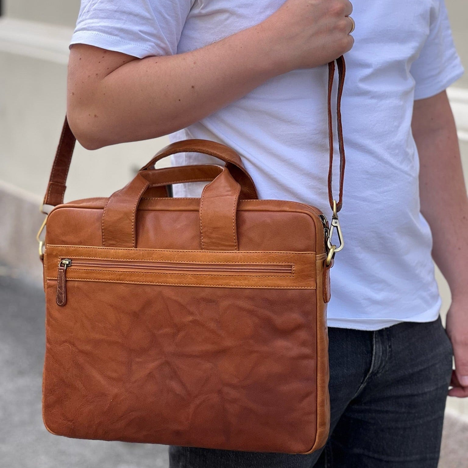 Sapatos PC-vesker Noa laptopveske | Cognac