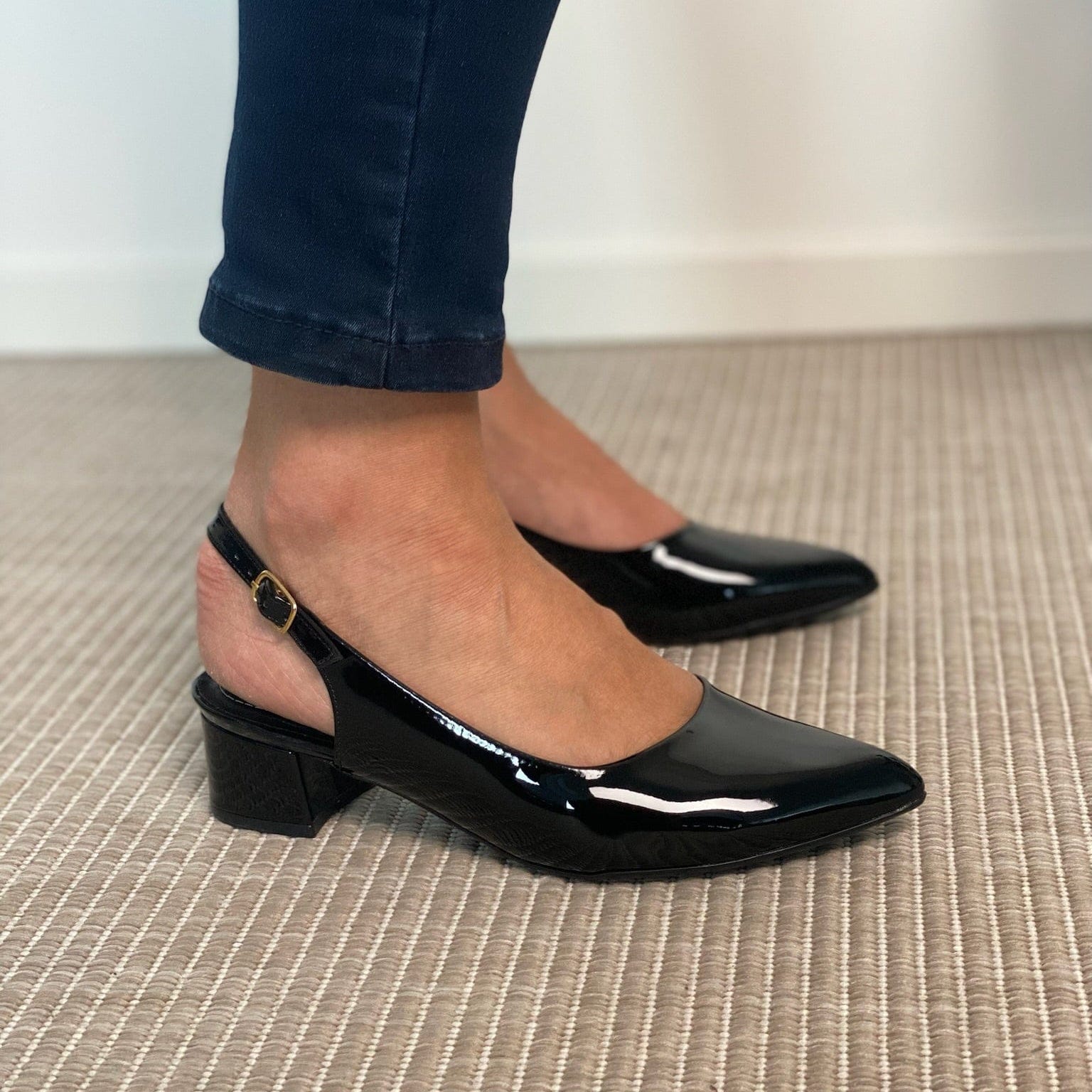 Sapatos Pumps Taya slingback | Sort lakk