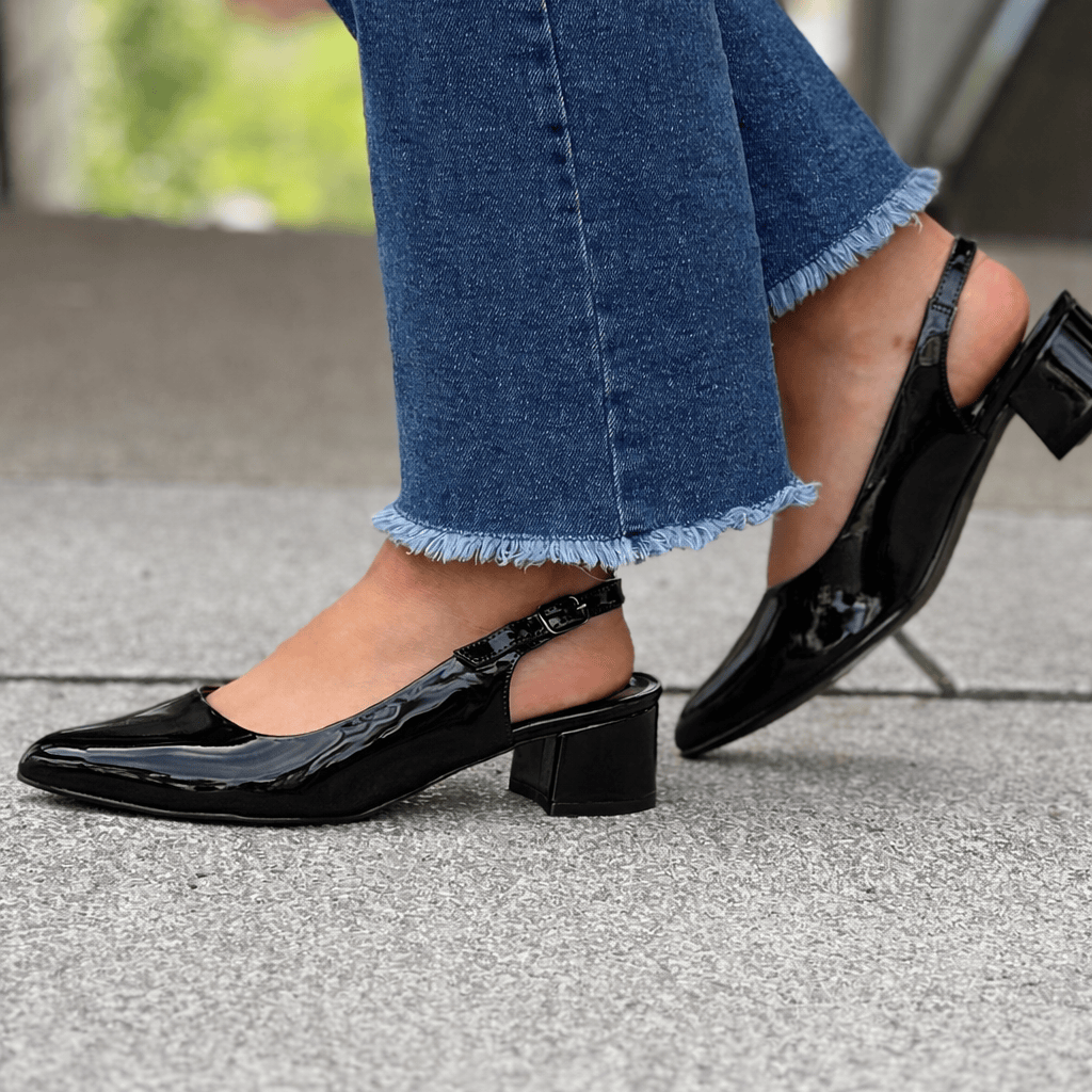 Sapatos Pumps Taya slingback | Sort lakk