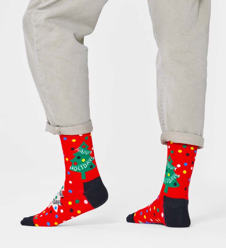 Sapatos Sokker Happy Holidays sock (41-46), Rød