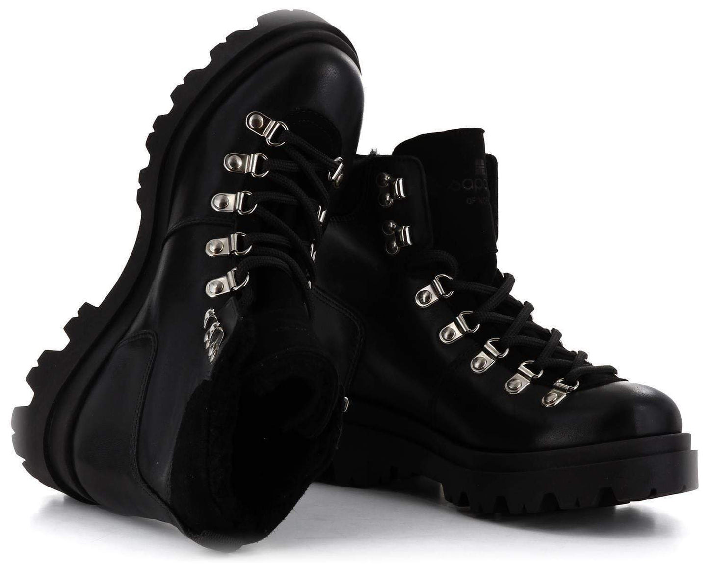 Sapatos Boots Indy boots med fór Sort Sapatos
